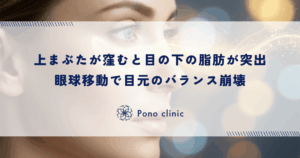 上まぶたが窪むと目の下の脂肪が突出する｜眼球の移動が招く目元のバランス崩壊